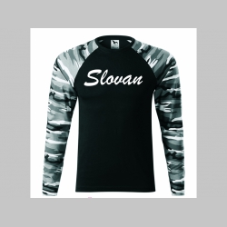 Slovan  pánske tričko (nie mikina!!) s dlhými rukávmi vo farbe " metro " čiernobiely maskáč gramáž 160 g/m2 materiál 100%bavlna